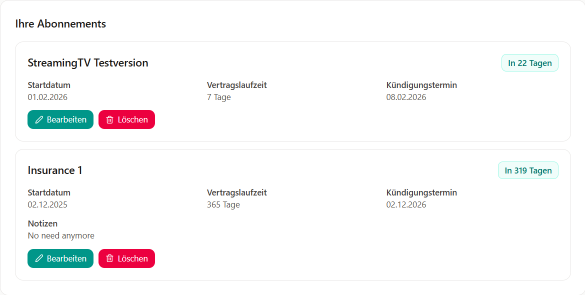 Dein persönliches Dashboard
